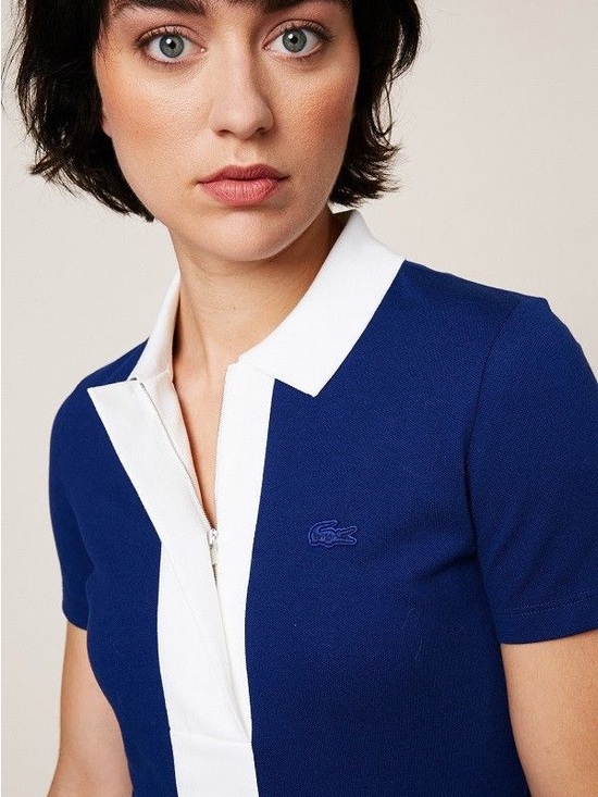 Lacoste Tops - Lacoste cobalt blue/white zipper top sz 42